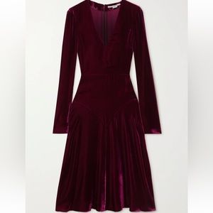 Stella McCartney Velvet Midi Dress in Grape